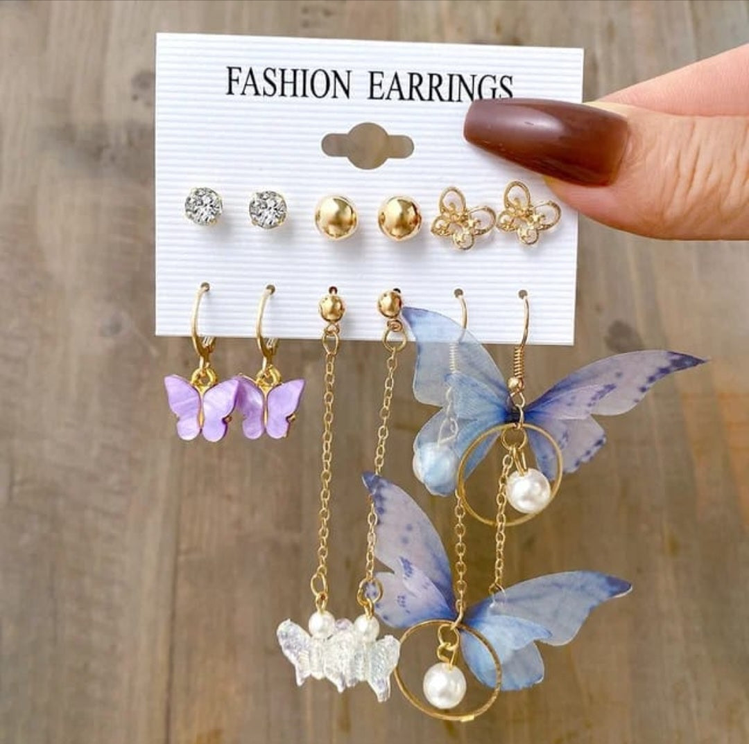 Set of 6 pairs of Fashion earrings