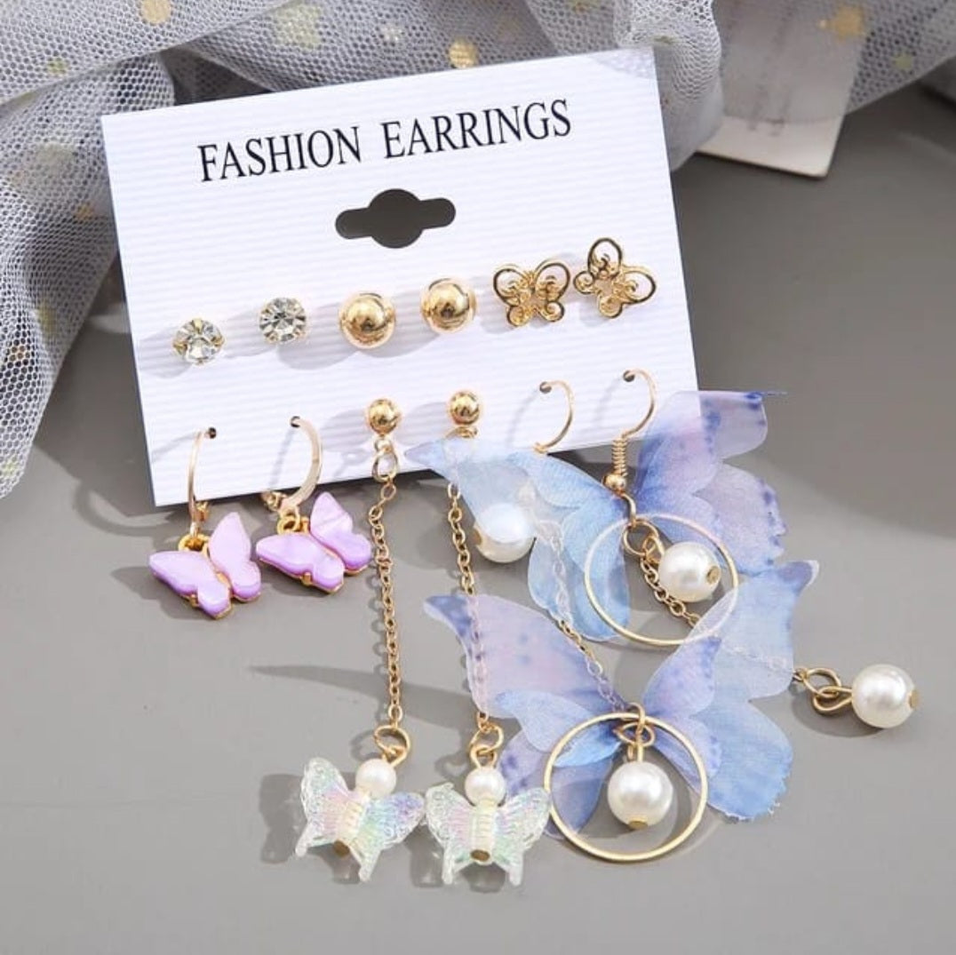 Set of 6 pairs of Fashion earrings