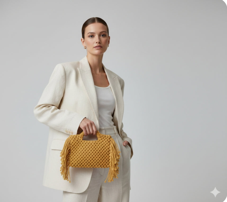 Frill cross Body Bag/ handmade bag