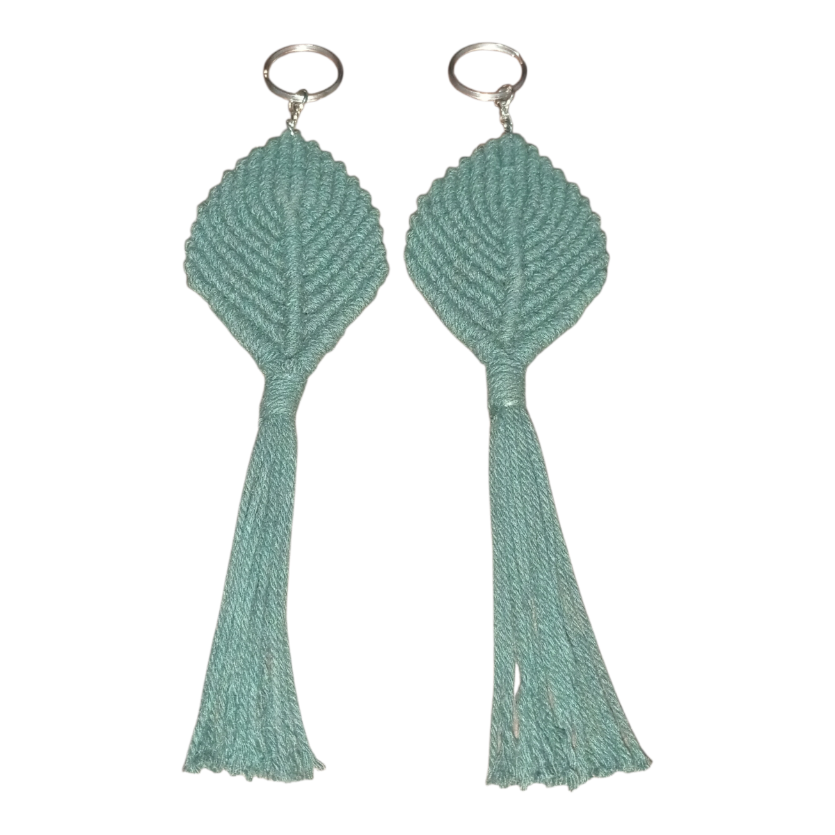 Handcrafted Women Macrame    Keychain Gift Set pair of 2 – Eco-Friendly Braided Tassel Key Rings
