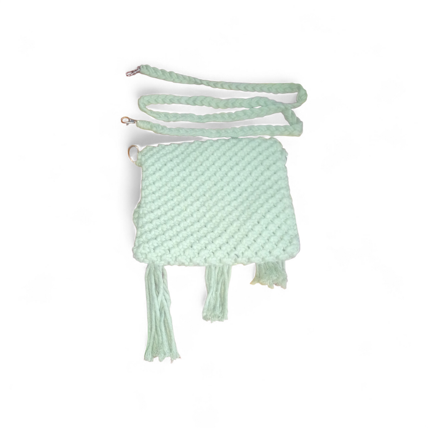 Handmade macrame Cross Body Bag size 9*9, olive green colour