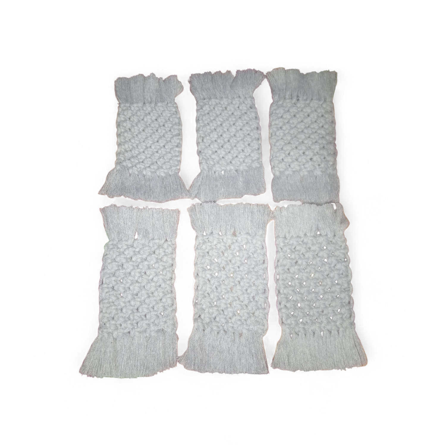 Handmade Macrame Drink coasters size 5*4 grey colour set of 6 coaster