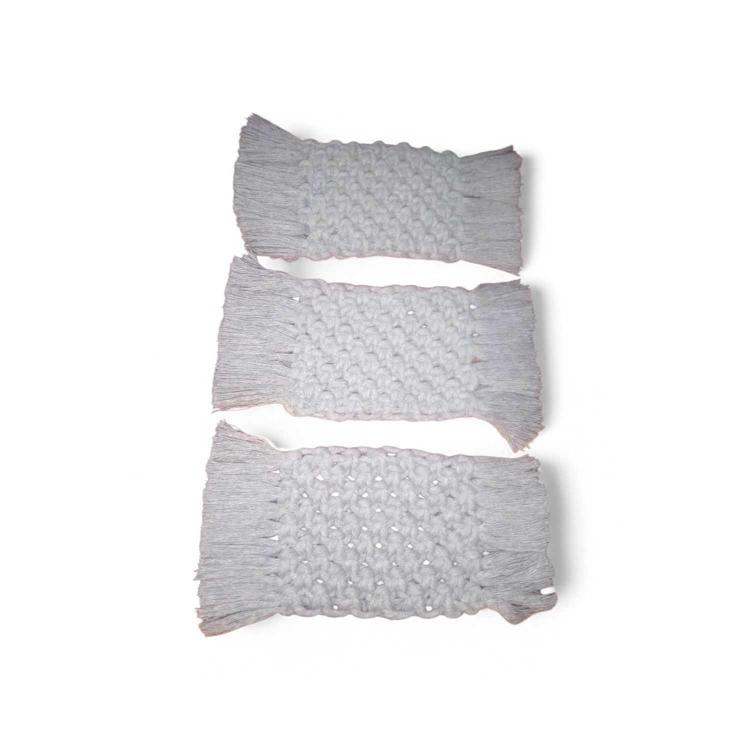 Handmade Macrame Drink coasters size 5*4 grey colour set of 6 coaster