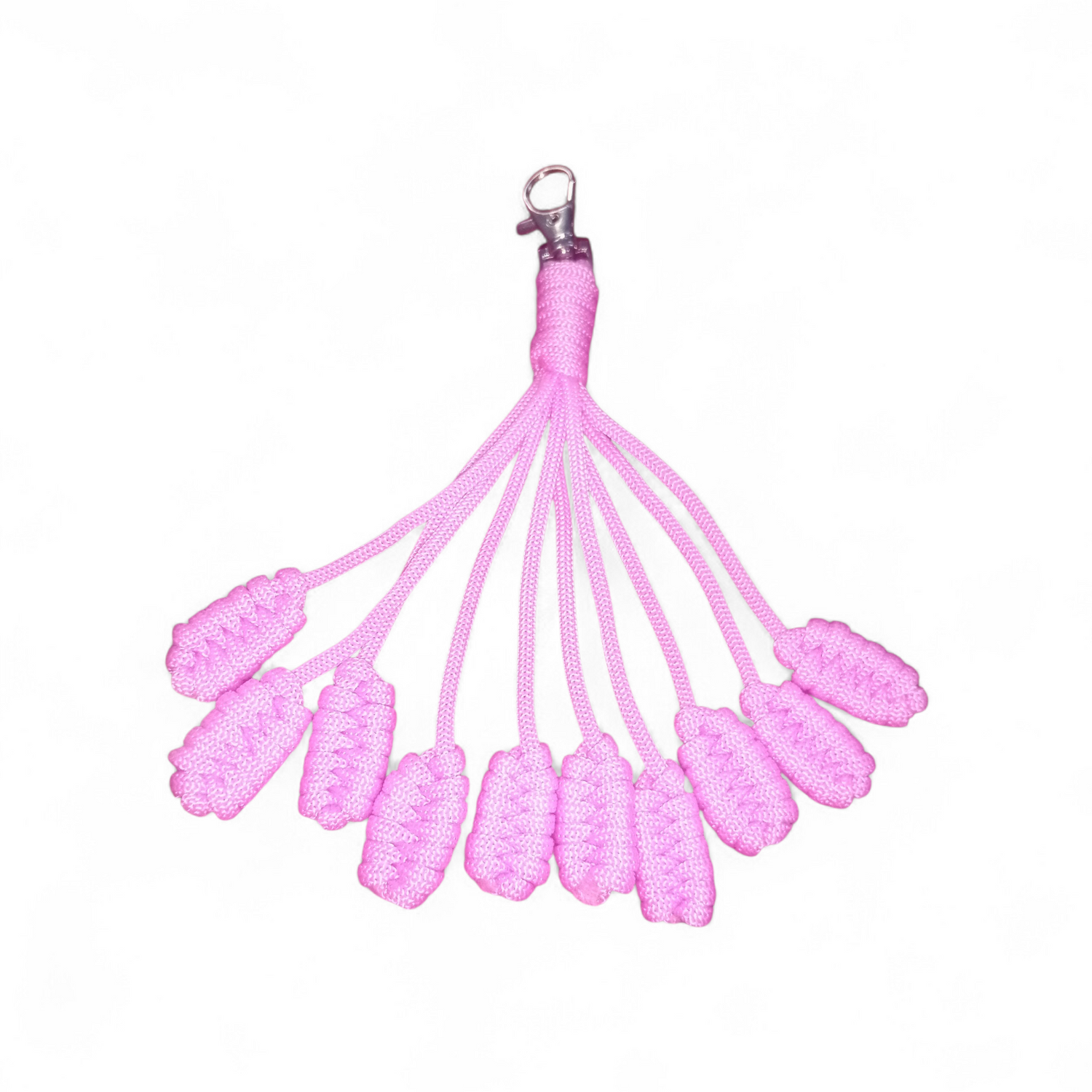 Macrame handmade vibrant pink keychains pair of 2,