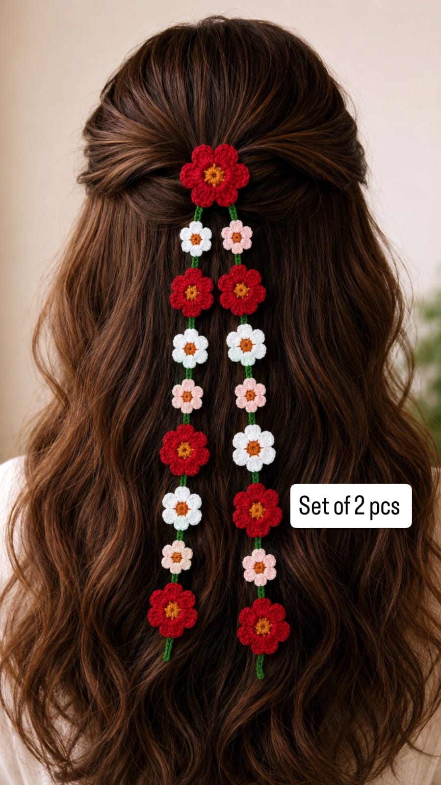 Set of 2 pcs Crochet pin/hair parandi Handmade