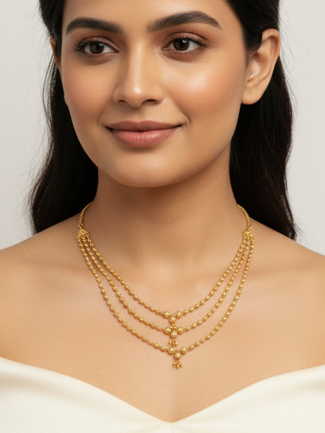JHB Gold Plated Necklace MATARMALA Hand Made Layer Chain Stylish Jewellery for Women's and Girls