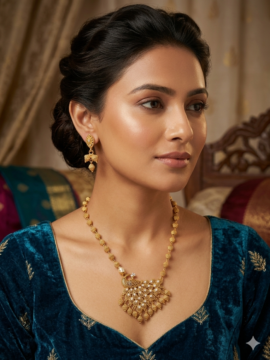 Peacock pendent necklace