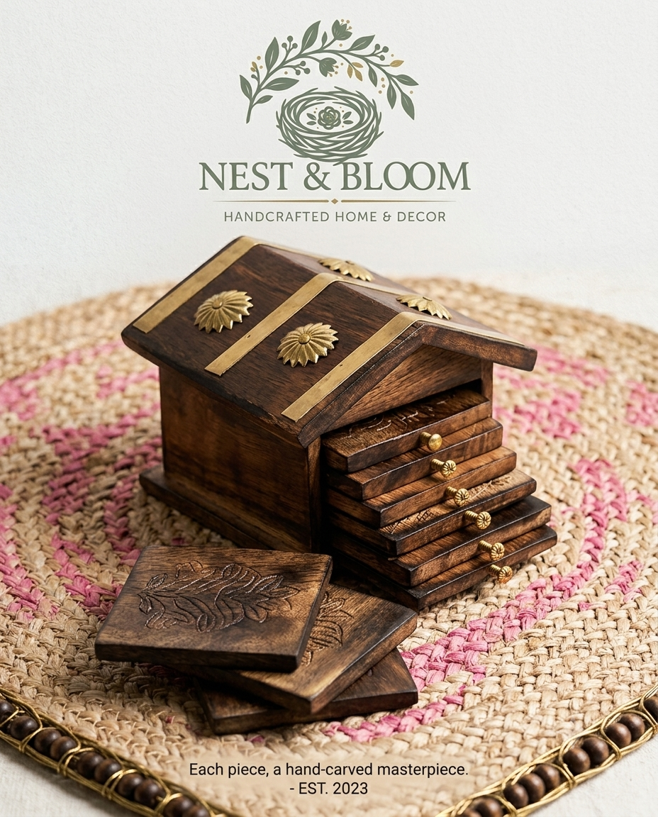 Hut Shaped Coaster Set of 6