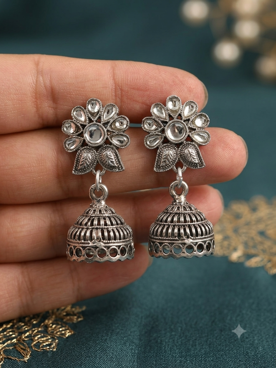 Silver jhumka