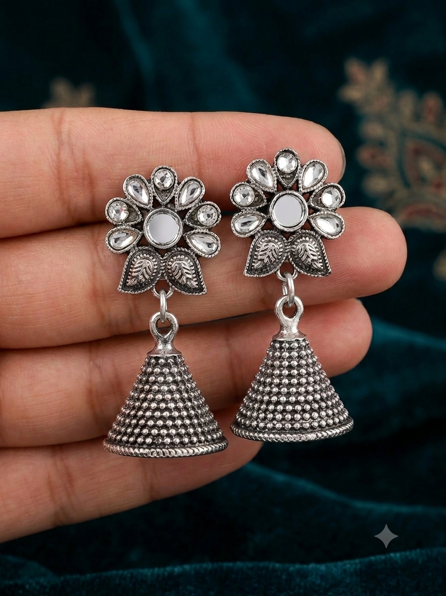 Silver jhumka