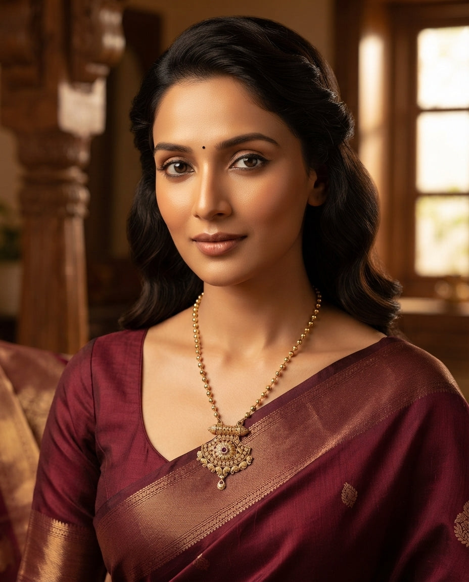 JHB Gold plated antic short necklace for wedding party for women and girls