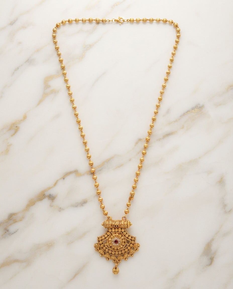 JHB Gold plated antic short necklace for wedding party for women and girls