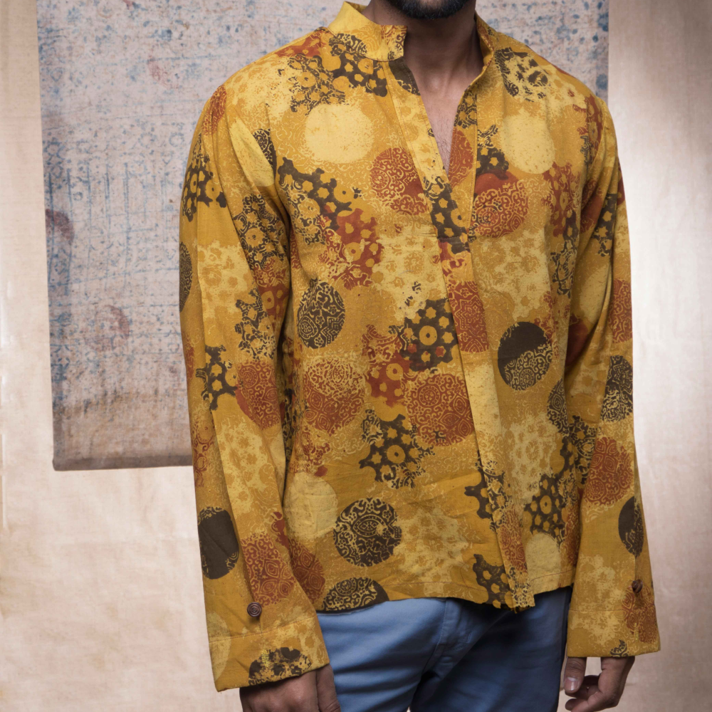 Hand Block Printed Ajrakh Sunshine Forever Kurta 1