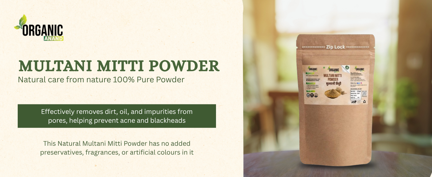 Multani Mitti Powder Natural care from nature 100% Pure Multani Mitti Powder for Face Pack (200G) for Exfoliating Soothing Nourishing Face, Skin & Hair