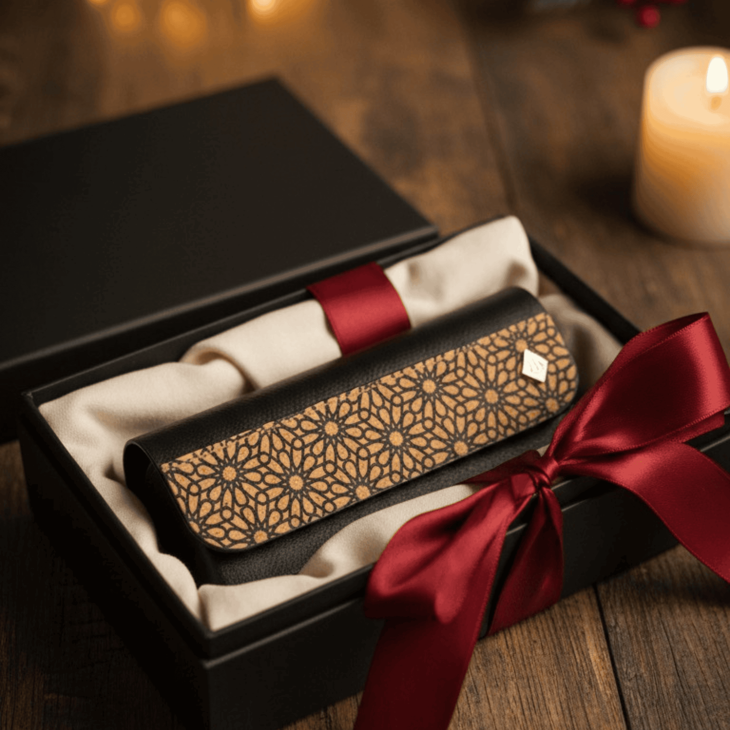 Handcrafted, Vegan Plant  Leather Eyewear Case - Black