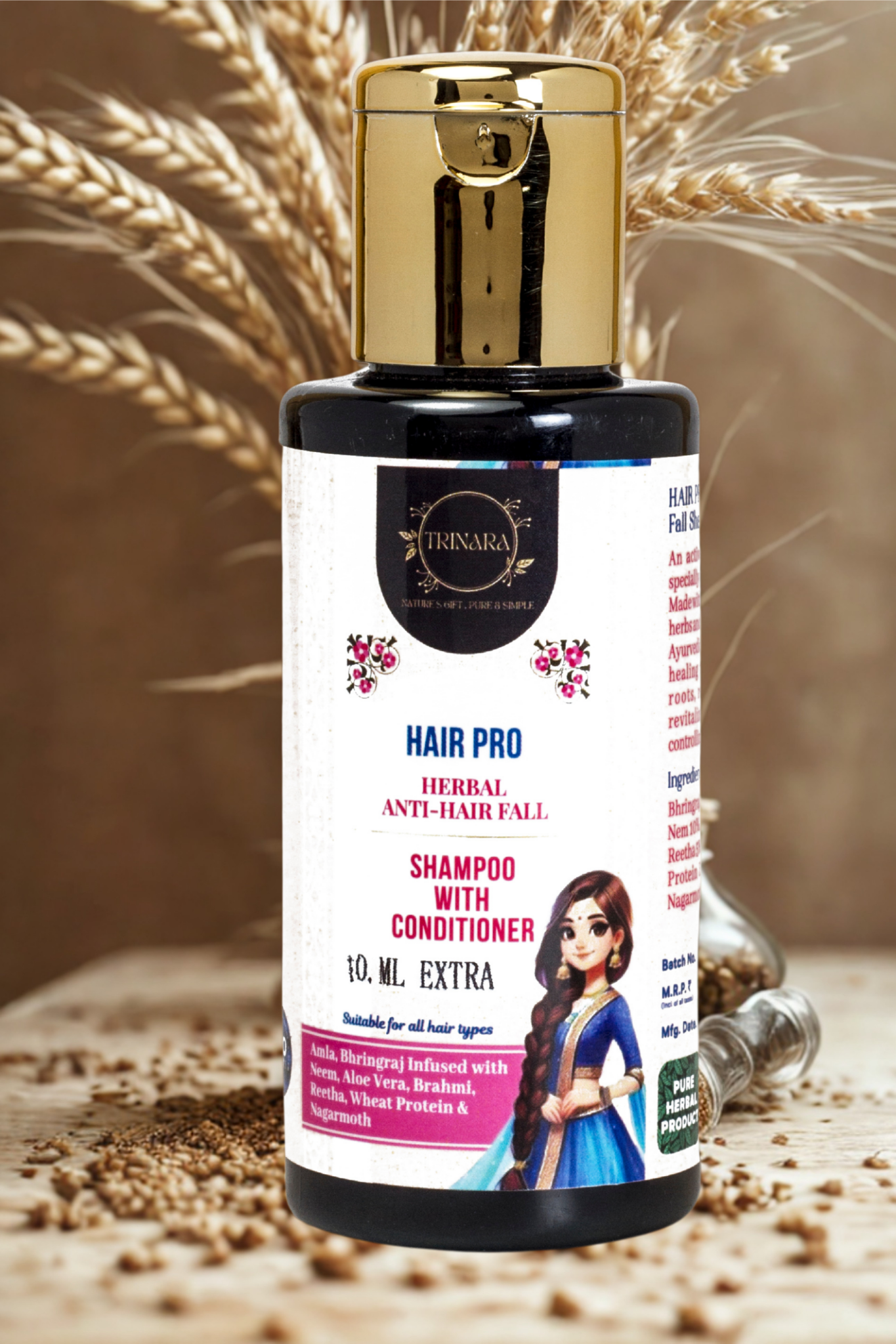 WELLNESS HERBAL SHAMPOO Hydrates & Improves Hair Gloss & Bounce CHANDAN infused with Raw Honey, Jojoba Oil, Aloe Vera, Brahmi, Amla & Shikakai.