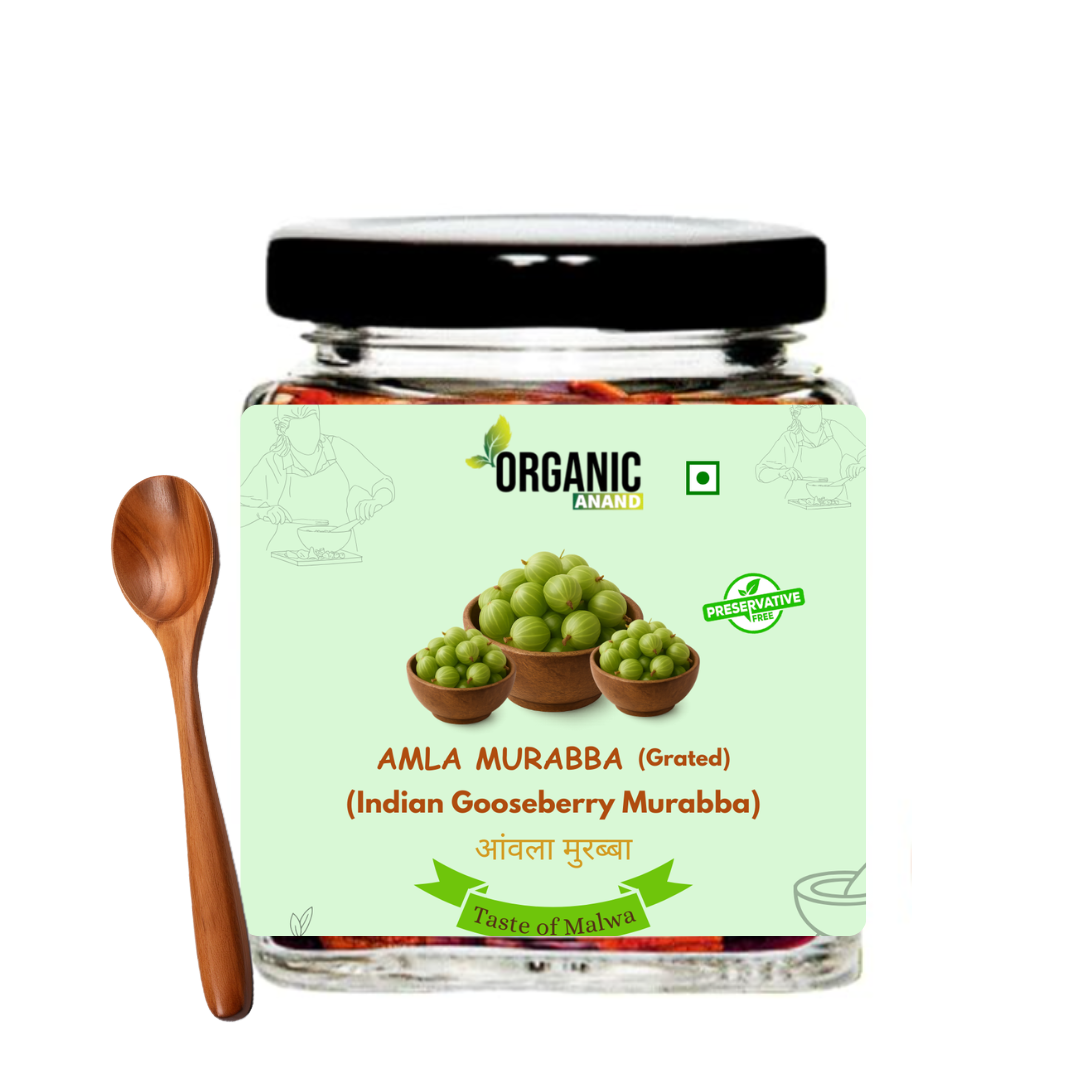 Organic Anand Homemade Dried Amla Murabba Traditional Indian Gooseberry Ka Murabba, Vitamin C Rich Digestive Treat, Healthy & Natural Sweet Snack, Immunity Booster, Delicious Taste (250gm)