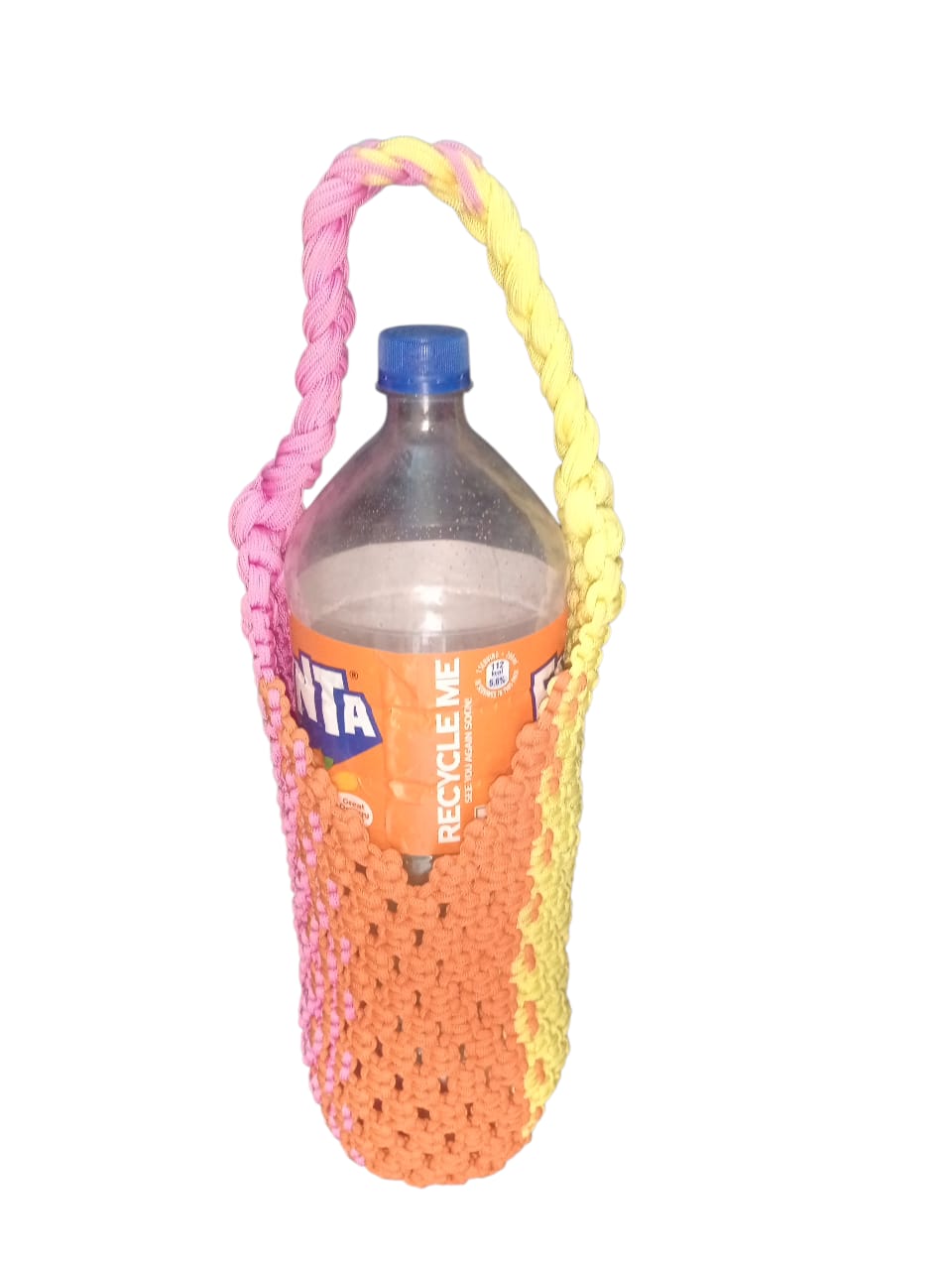 MACRAME BOTTLE COVER 2LTR SIZE 15*6 | HANDMADE HOLDER WITH HANDLE | ECO FRIENDLY BOHO BOTTLE CARRY BAG