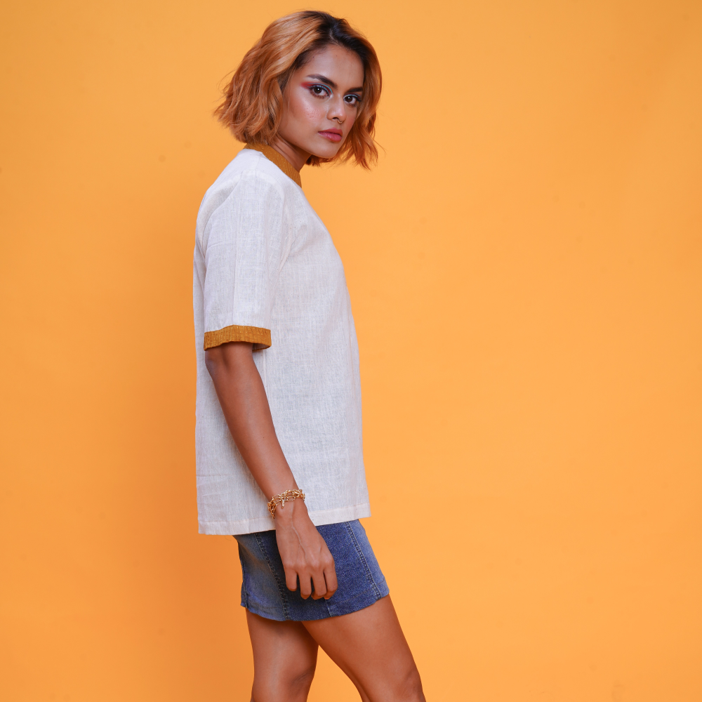 Kala Cotton Handloom Bunkar tshirt (Yellow) 2