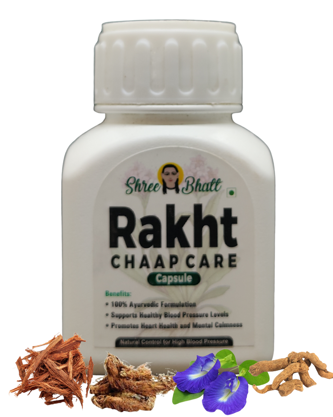 ShreeBhatt RakhtChaap Care Capsule – Ayurvedic Blood Pressure & Heart Wellness Capsules, 30 Capsules