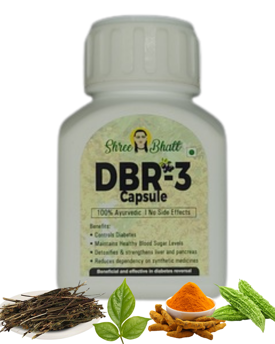 ShreeBhatt DBR-3 Capsule - Ayurvedic Support for Diabetes & Metabolic Wellness, 30 Capsules