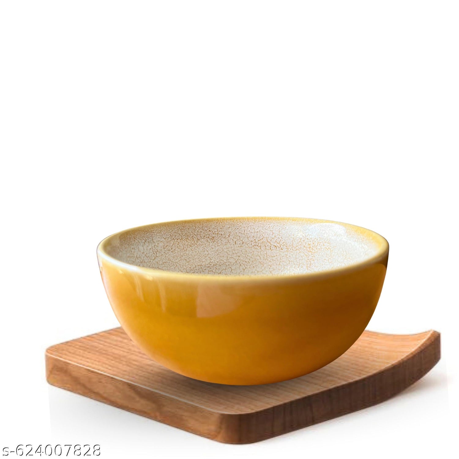 Mittory Mustard Crackle 600 ml| Snacks, Cereal, Pasta, Curry| Microwave Safe |Ideal Gift Ceramic Serving Bowl