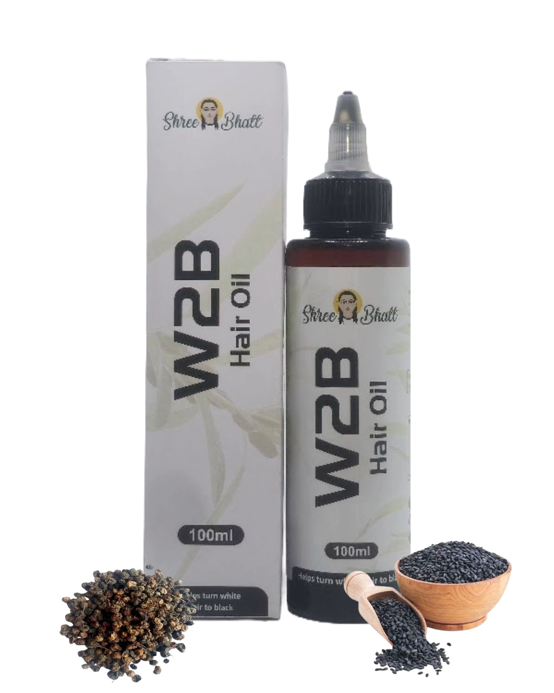 ShreeBhatt W2B Hair Oil – Ayurvedic Oil for White-to-Black Hair, 100 ml