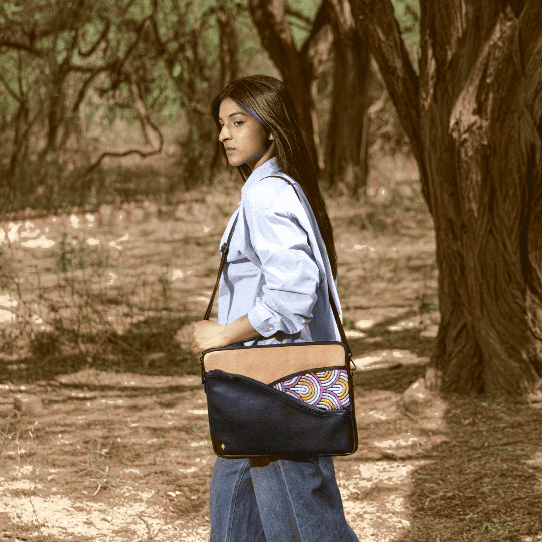 Acacia Vegan Leather Laptop Sleeve - Black