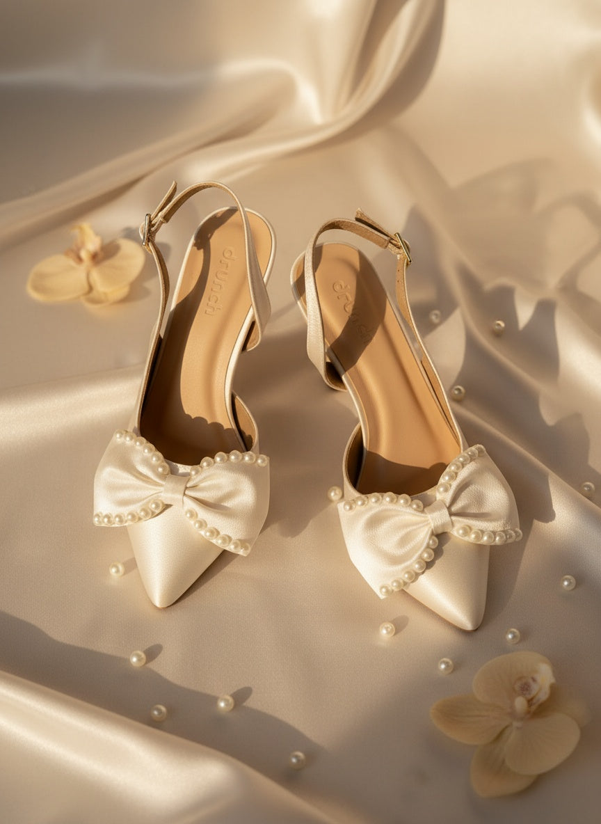 Moonlit White Pearl Slingback Pumps