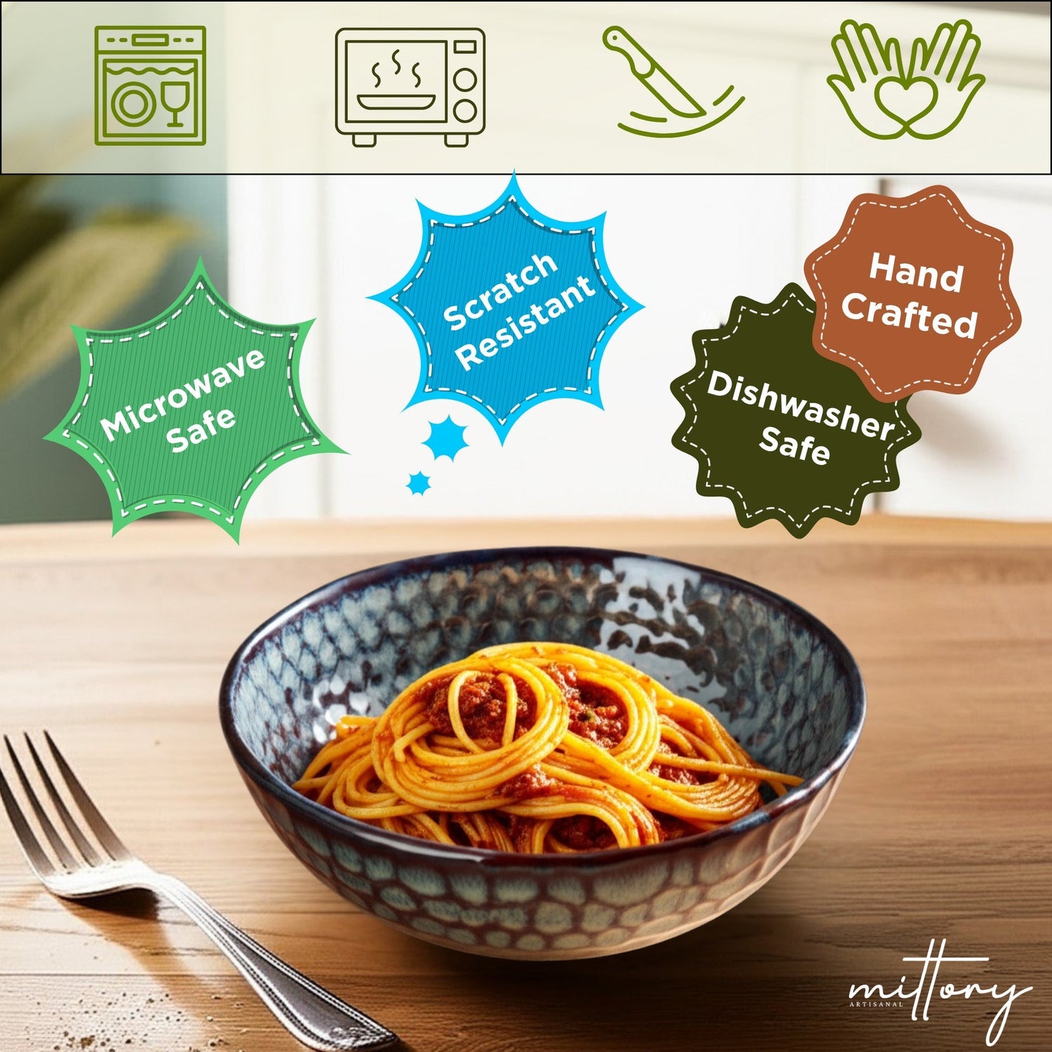 Ceramic Serving Bowl Diamond Glossy, 920 ml