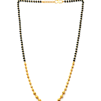 JHB GOLD PLATED BLACK BEAD SHORT MANGALSUTRA FOR WOMEN