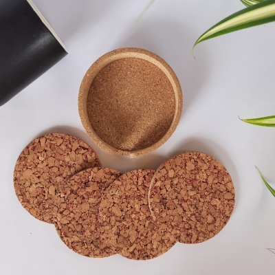 Cork Coasters - (Design - Pink Spots)