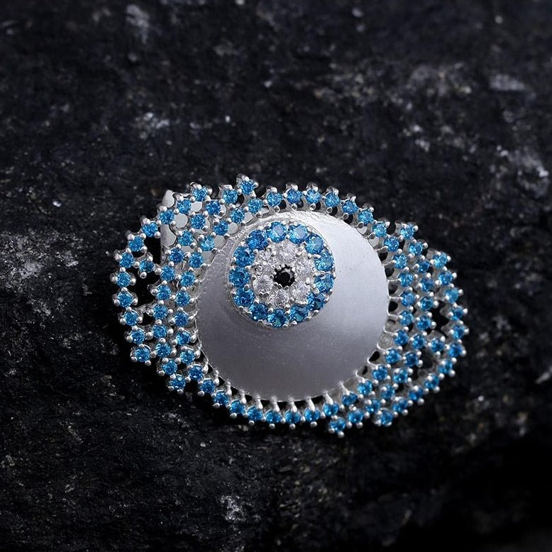 Evil Eye Brooch - Blue