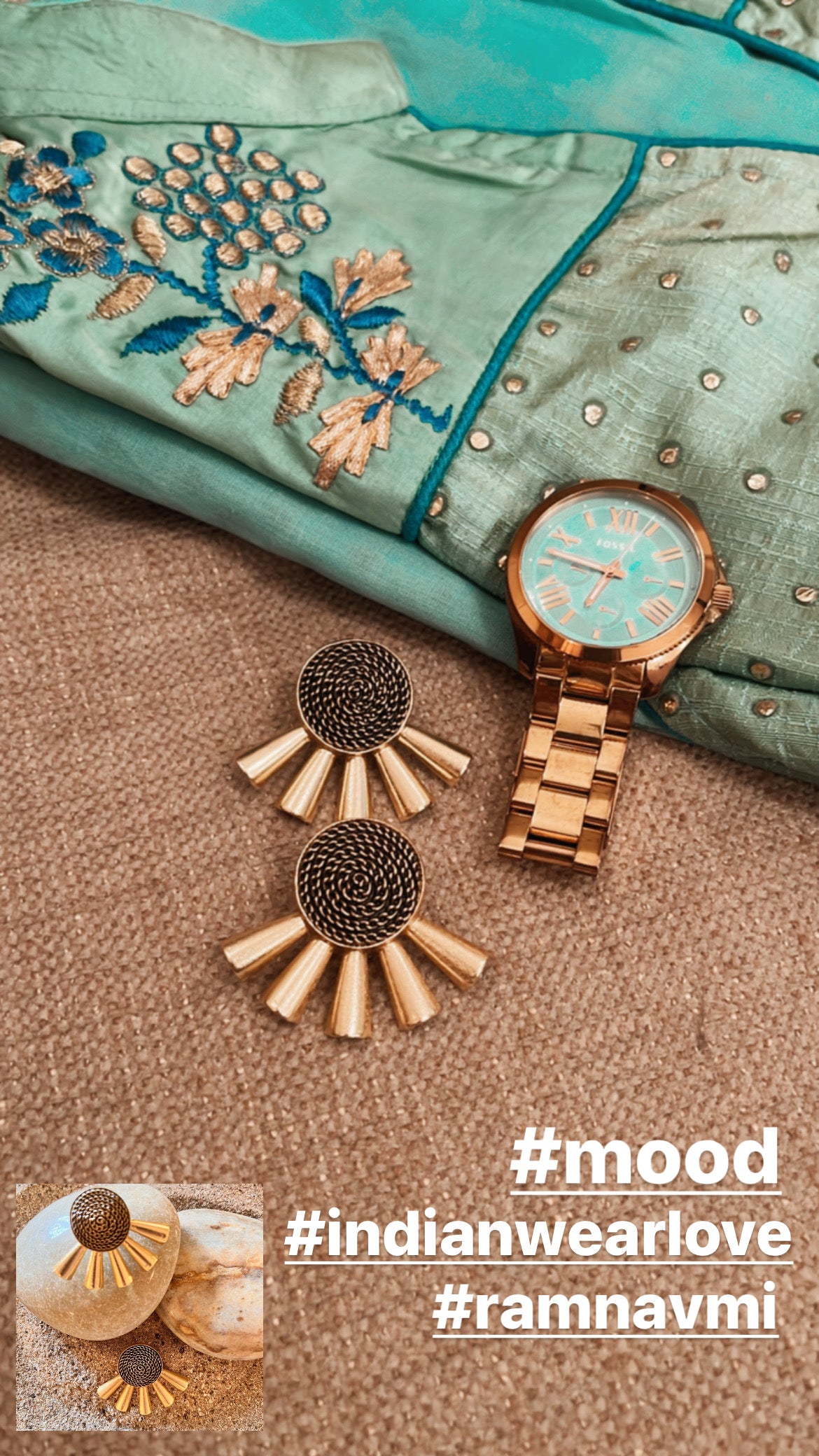 Chain and Brass Tassel Studs