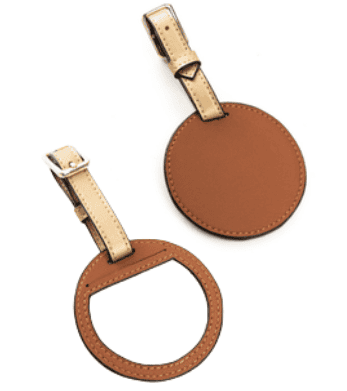 Gingerbread & Gold Vegan Leather Travel Tag