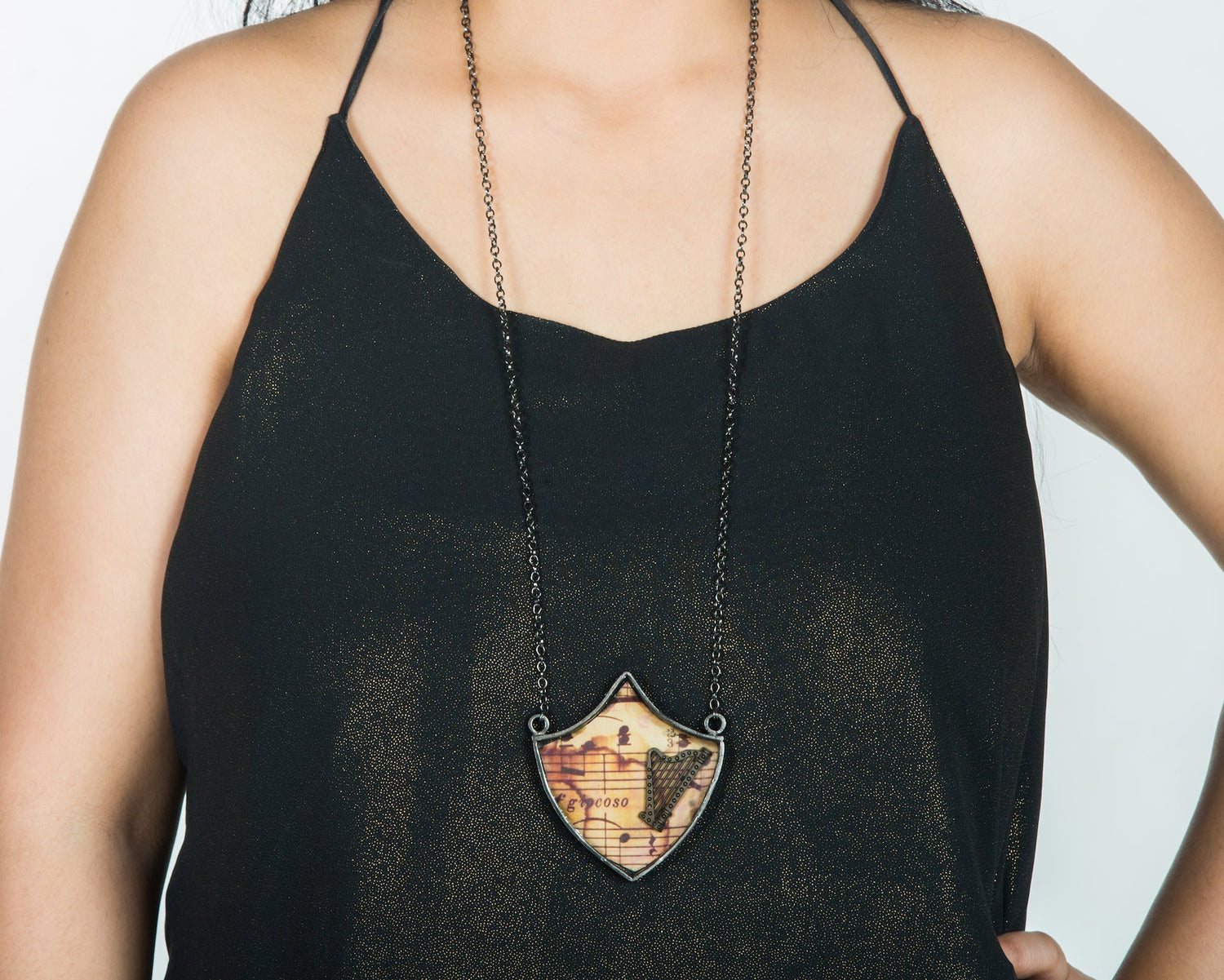 Musical Shield Neckpiece - Harp