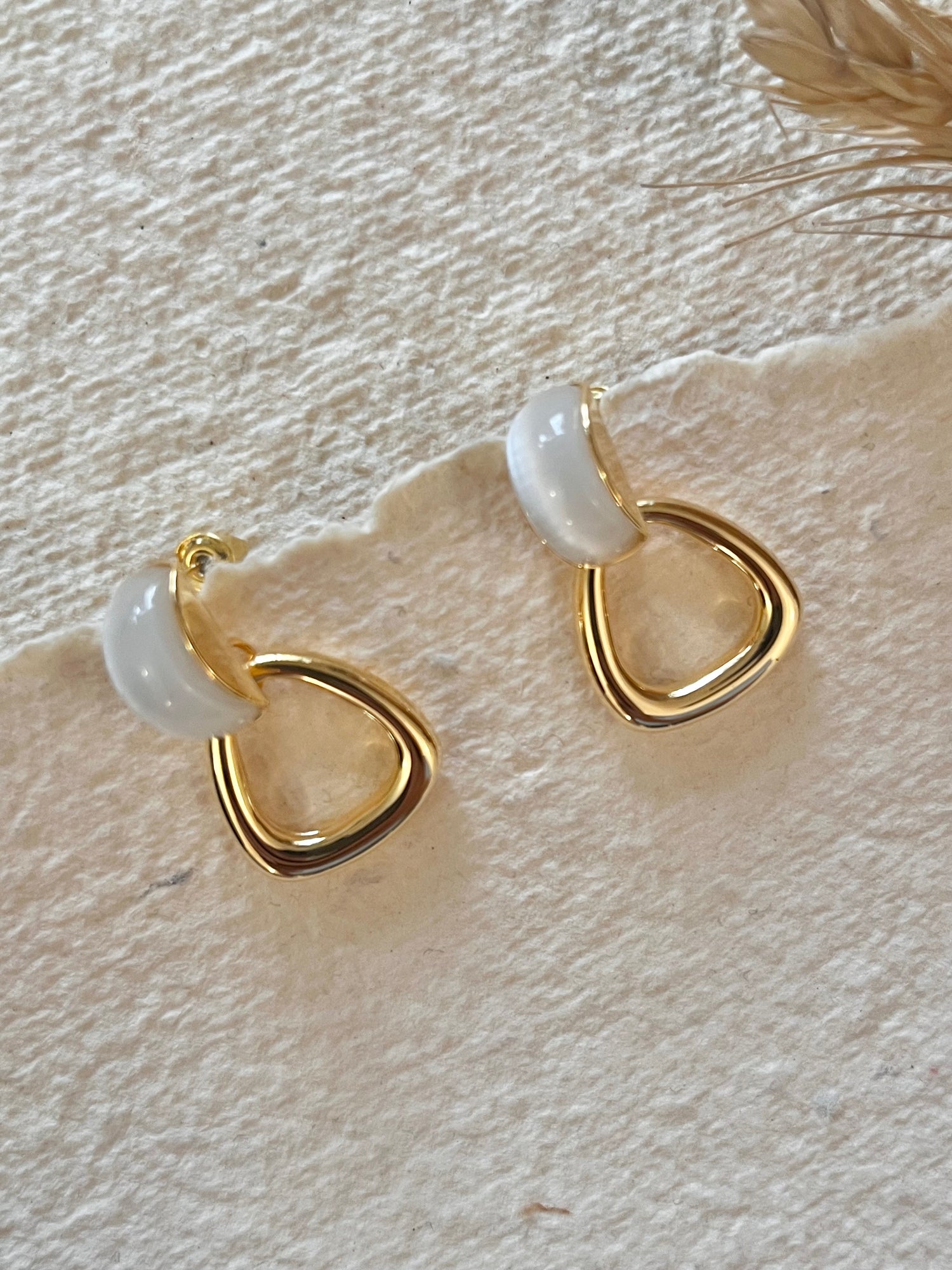 Greyish White Earrings