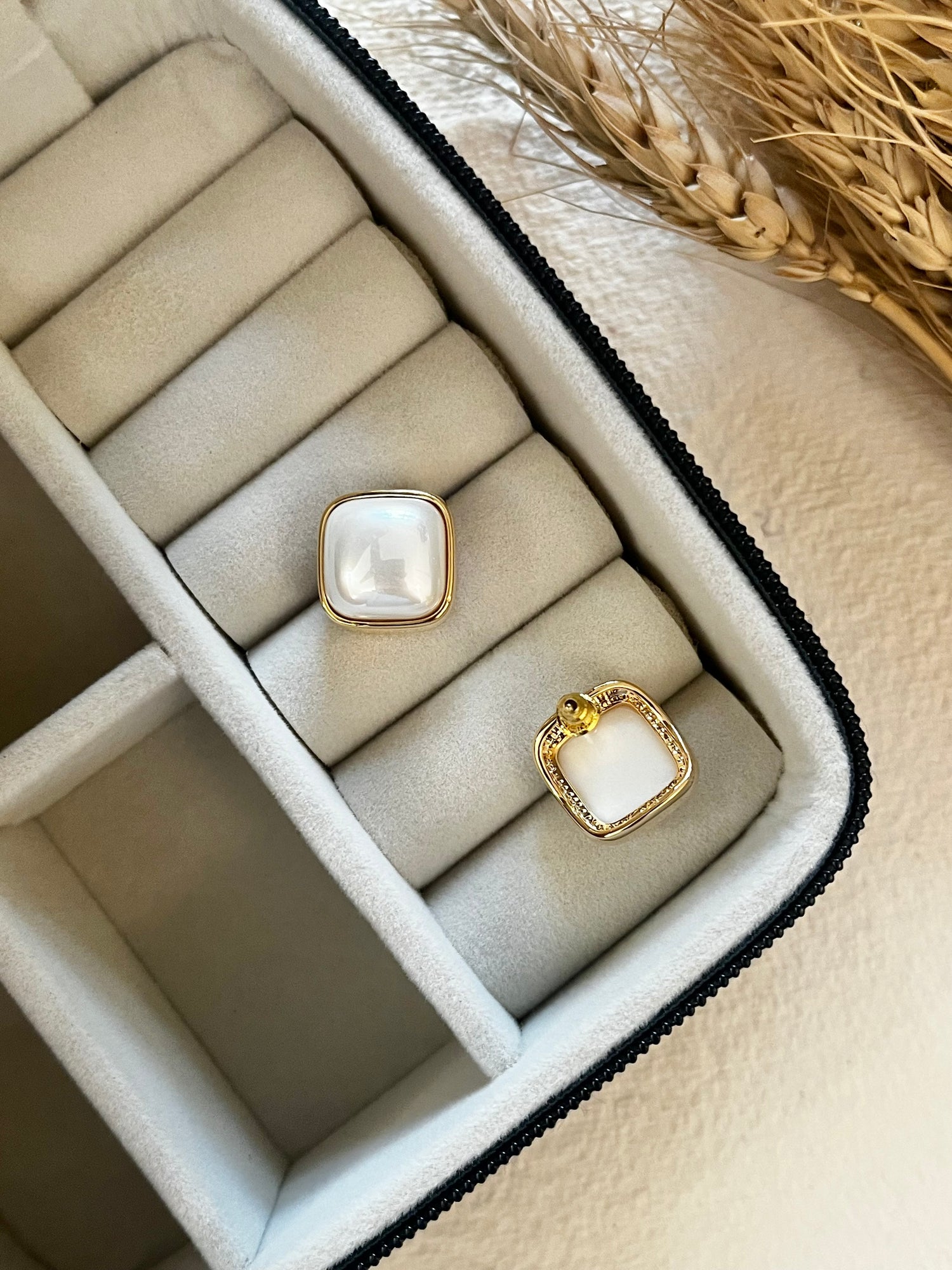 Square Pearl Studs