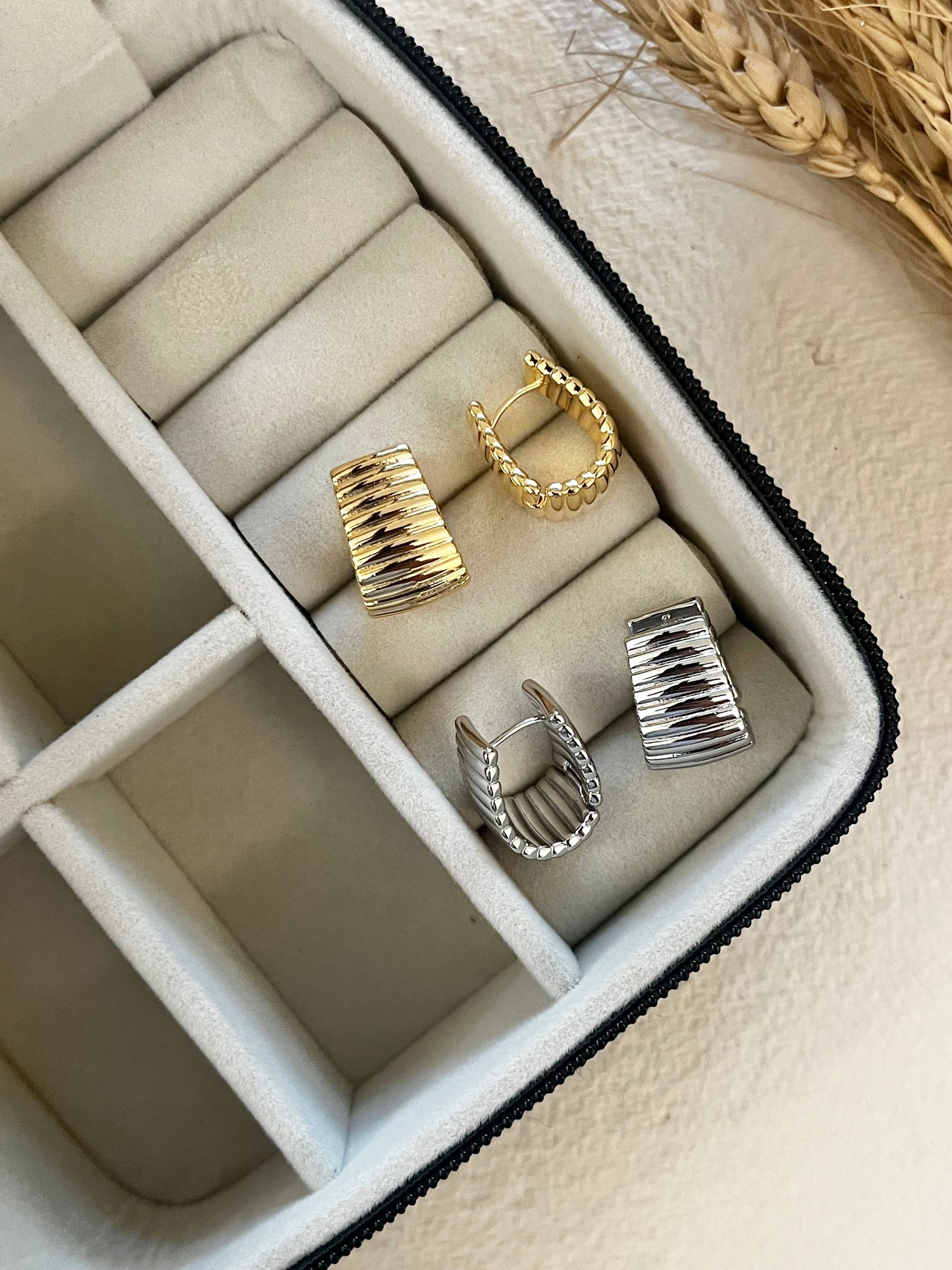 Textured Bali Earrings (Gold & Silver)