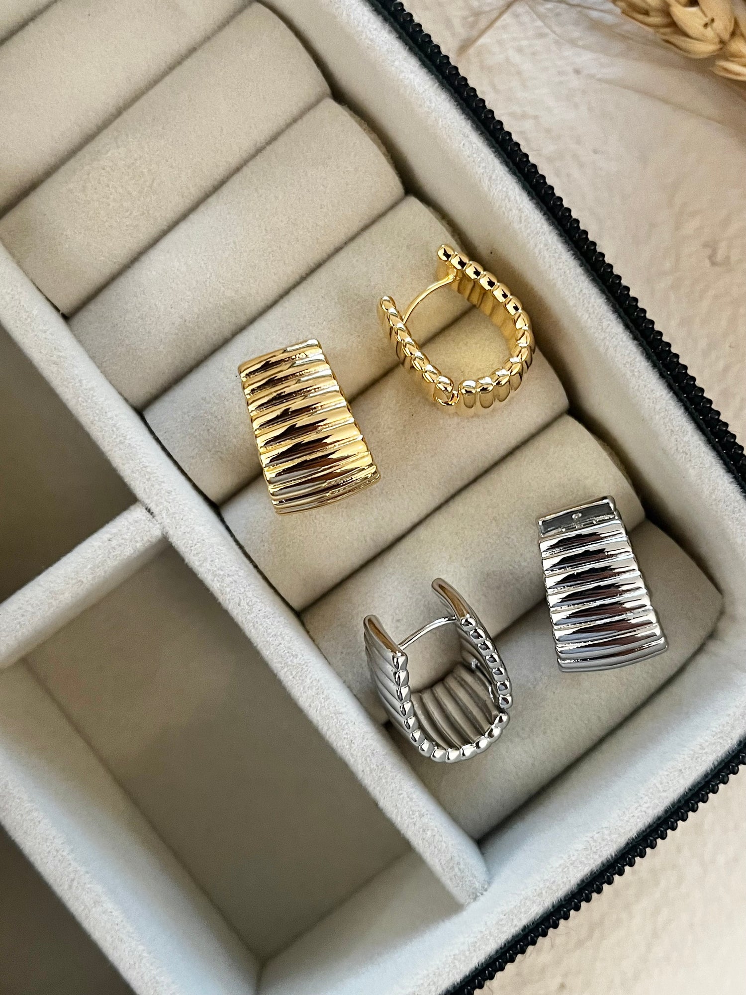 Textured Bali Earrings (Gold & Silver)