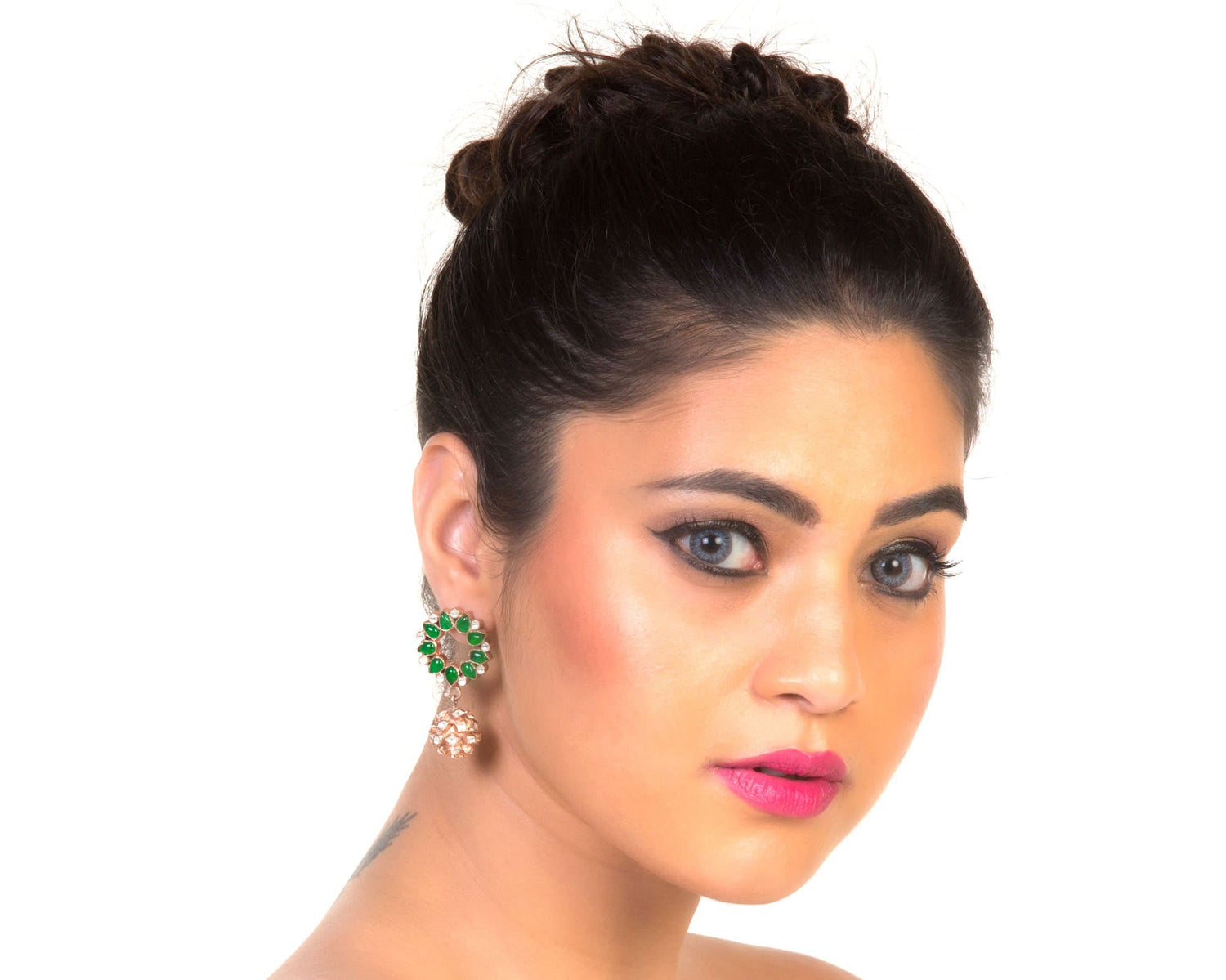 Tiara Drops - Green Garnet/Rose Gold