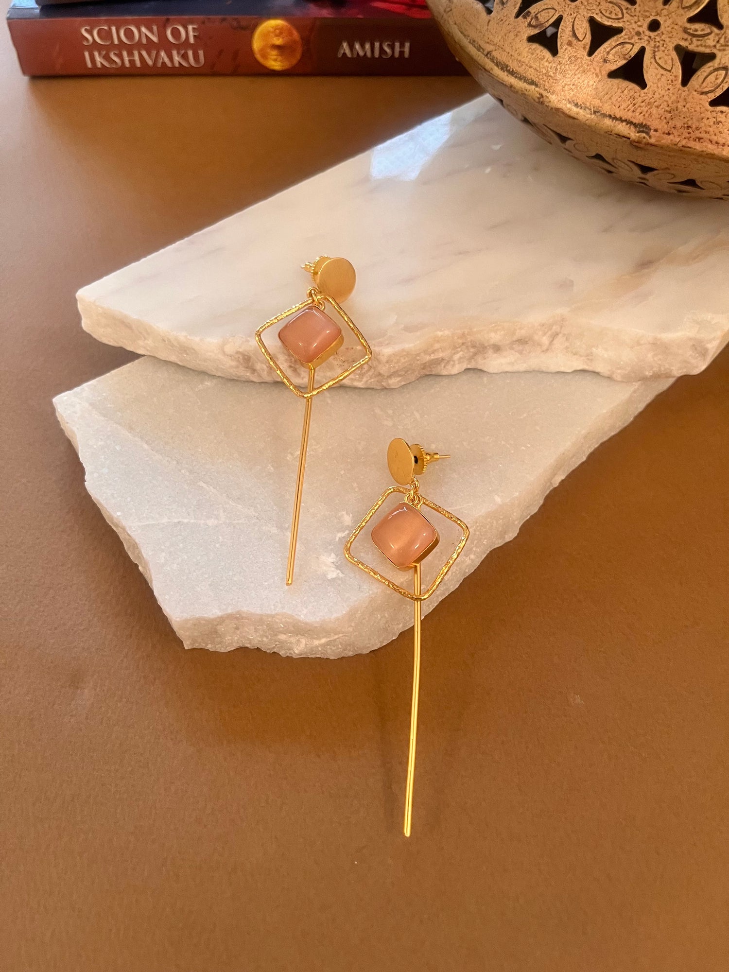 Peach Lightweight Long Earrings