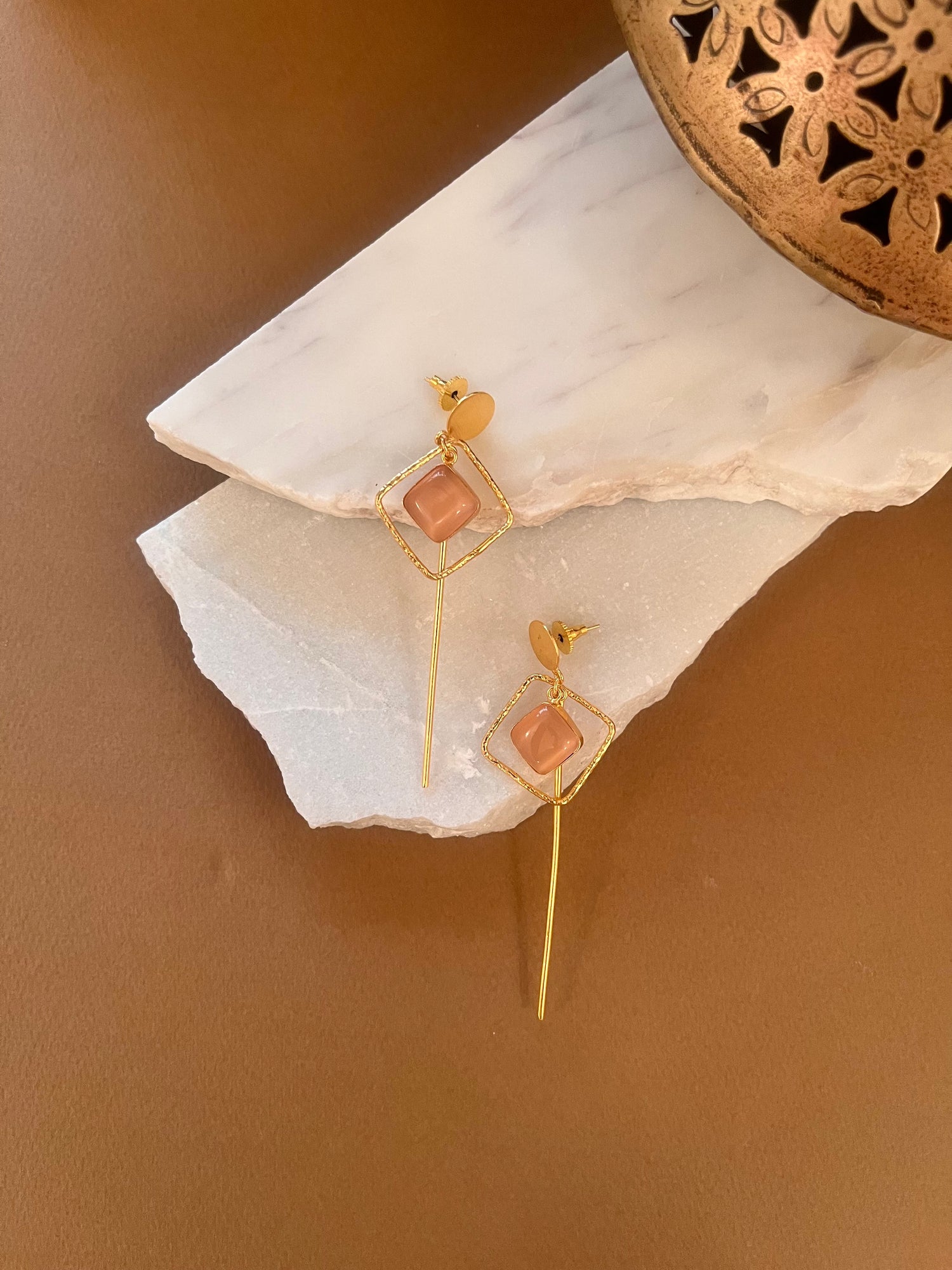 Peach Lightweight Long Earrings