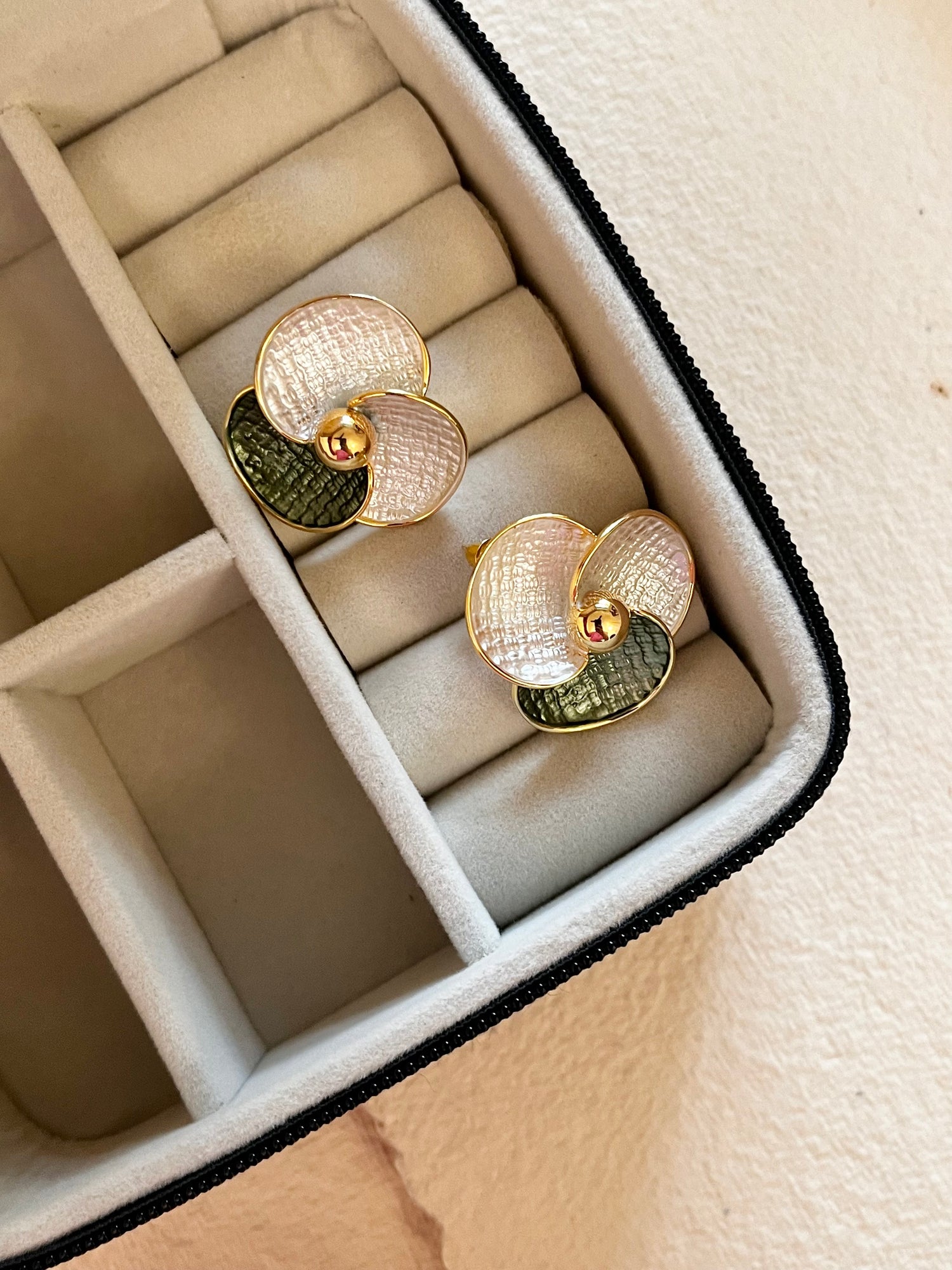 Green & Silver Studs