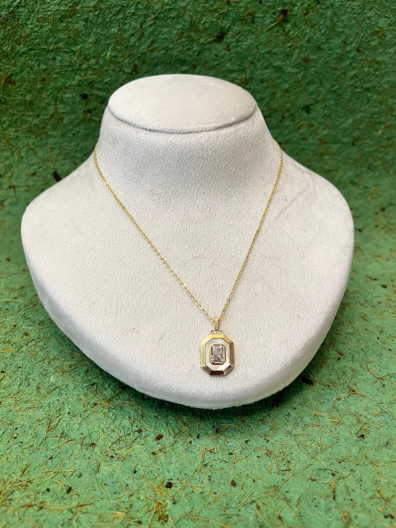 Mother of Pearl Square Necklace