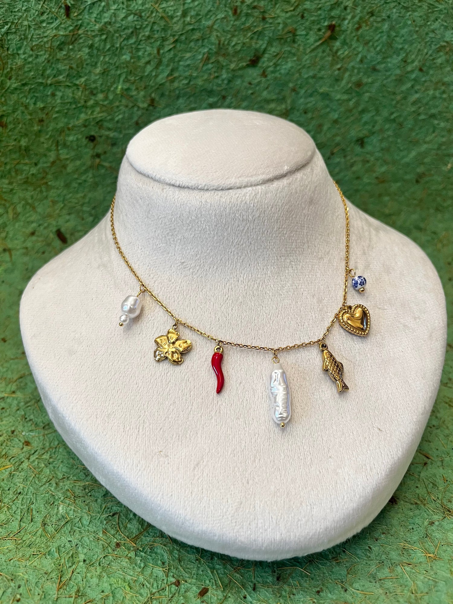Chilli with Fish Charms Necklace