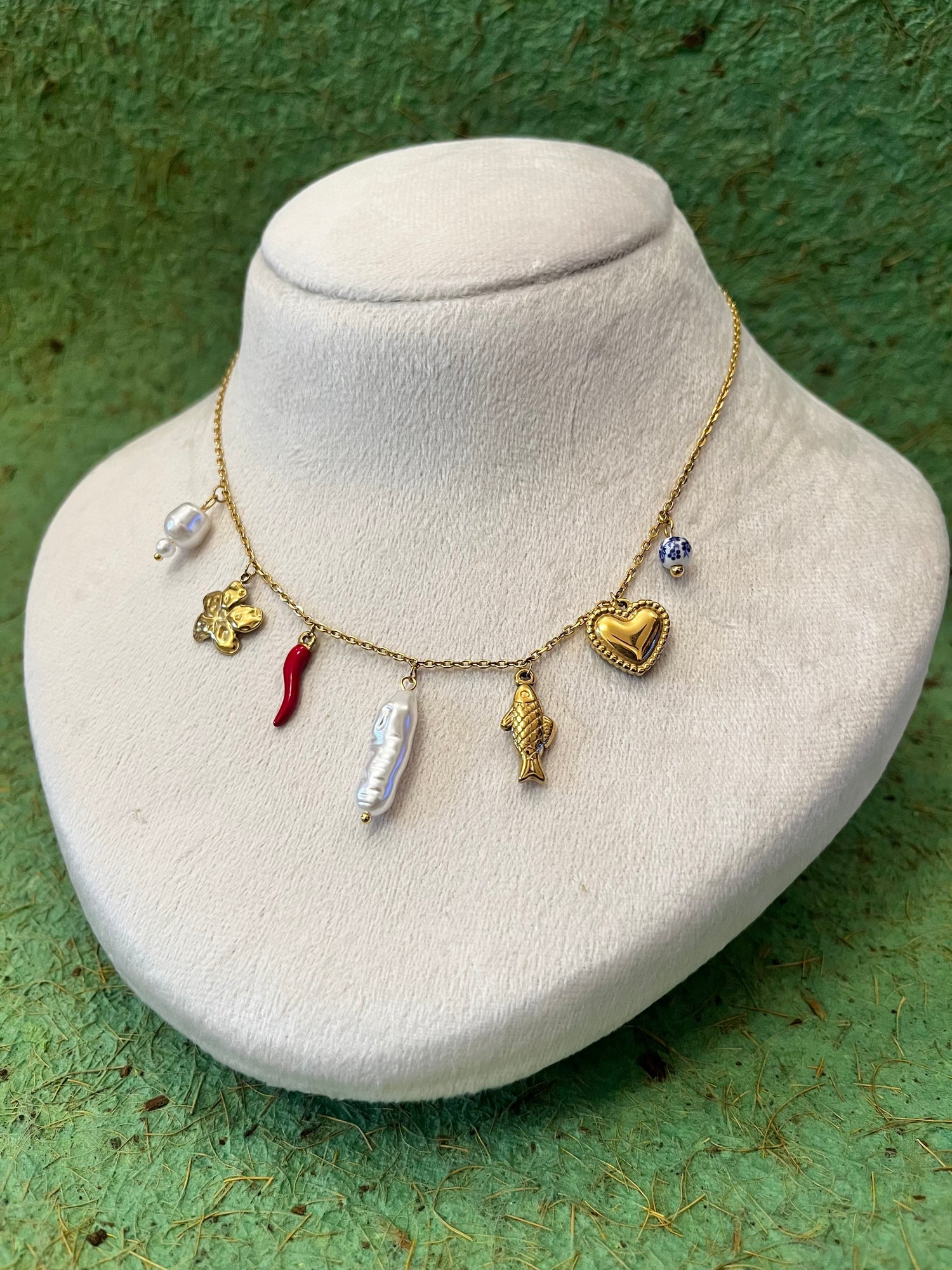 Chilli with Fish Charms Necklace