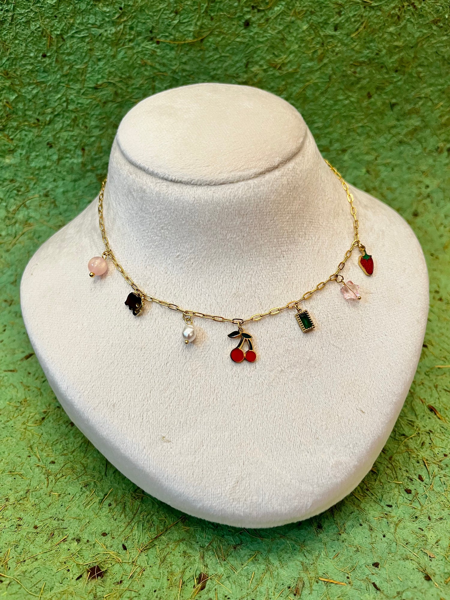 Red Cherry Charms Necklace