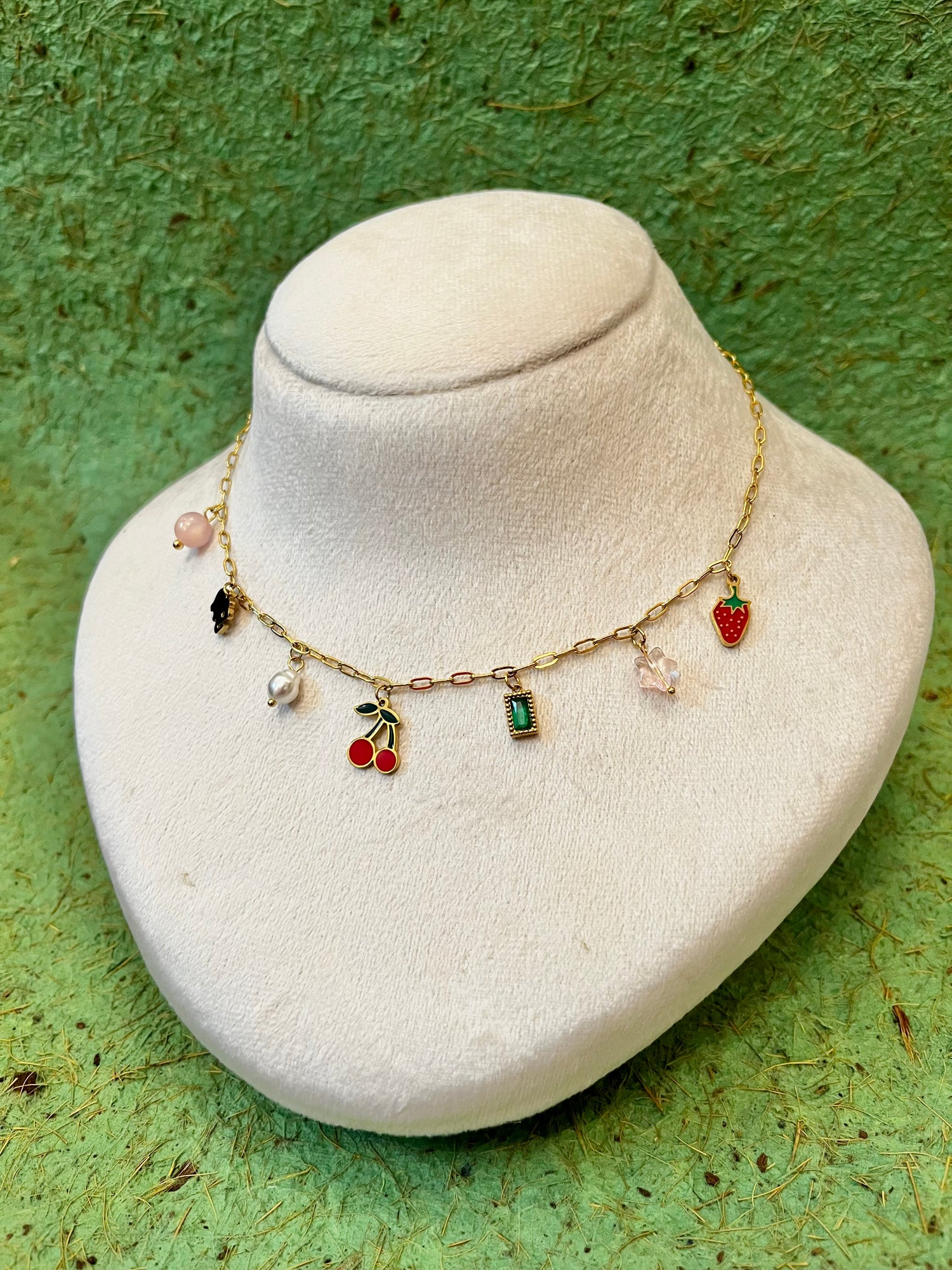 Red Cherry Charms Necklace
