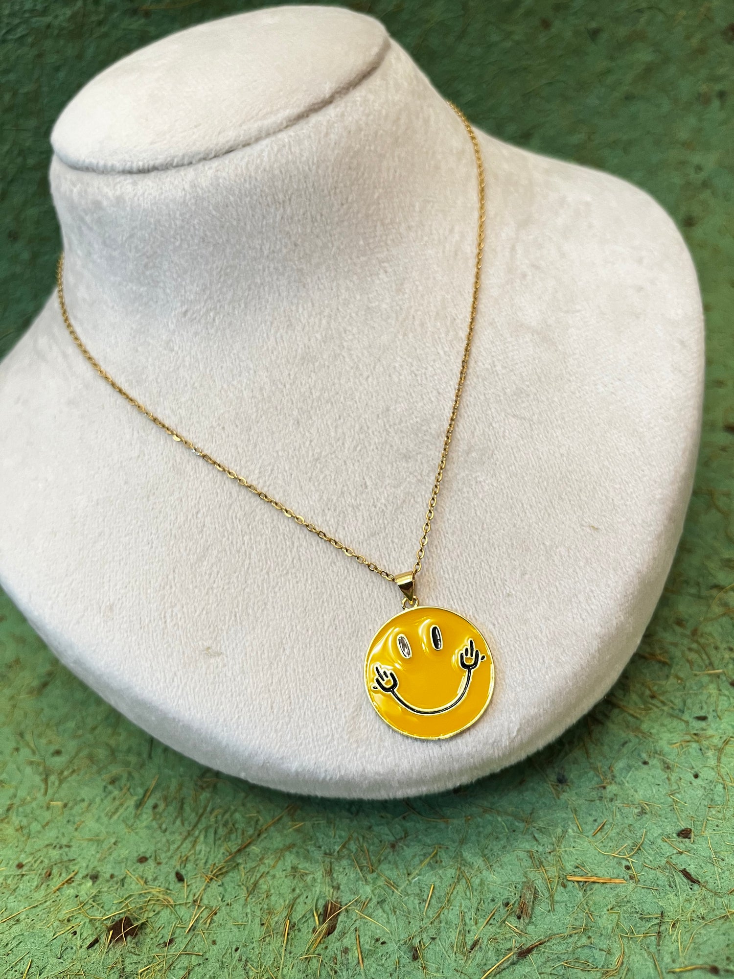 Yellow Smiley Necklace